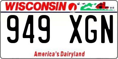 WI license plate 949XGN