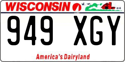 WI license plate 949XGY