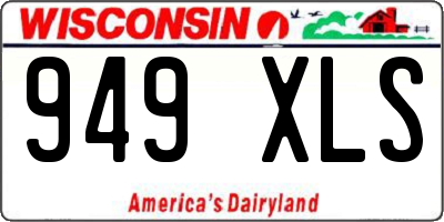 WI license plate 949XLS