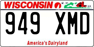 WI license plate 949XMD