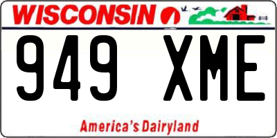 WI license plate 949XME
