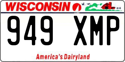 WI license plate 949XMP