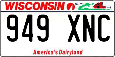 WI license plate 949XNC