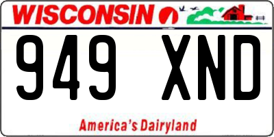 WI license plate 949XND