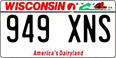 WI license plate 949XNS