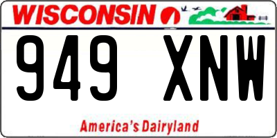 WI license plate 949XNW