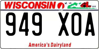 WI license plate 949XOA
