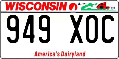 WI license plate 949XOC
