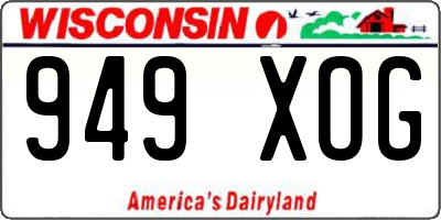 WI license plate 949XOG