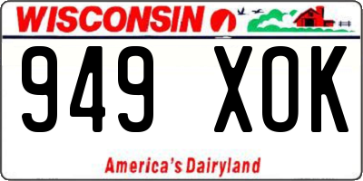 WI license plate 949XOK