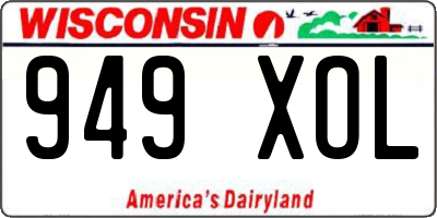 WI license plate 949XOL