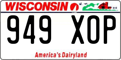 WI license plate 949XOP
