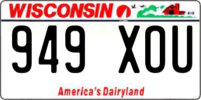 WI license plate 949XOU