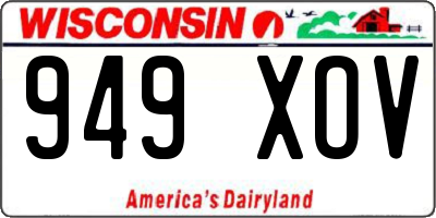 WI license plate 949XOV