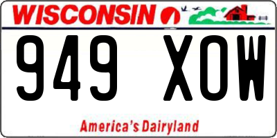 WI license plate 949XOW