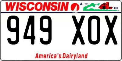 WI license plate 949XOX