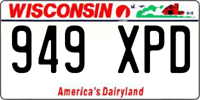 WI license plate 949XPD