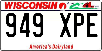 WI license plate 949XPE