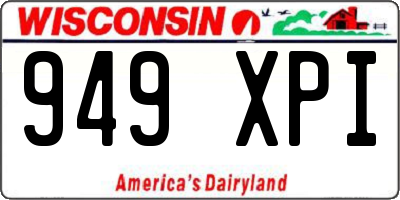 WI license plate 949XPI