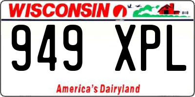 WI license plate 949XPL