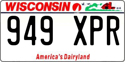 WI license plate 949XPR