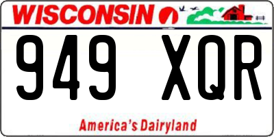 WI license plate 949XQR