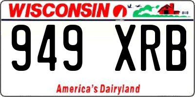 WI license plate 949XRB