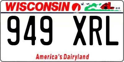 WI license plate 949XRL