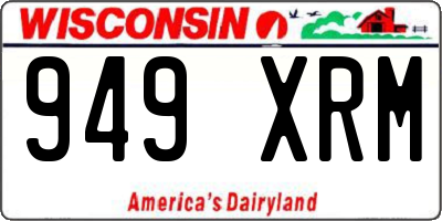 WI license plate 949XRM