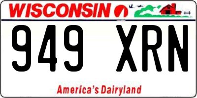 WI license plate 949XRN