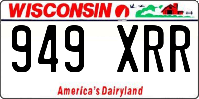 WI license plate 949XRR