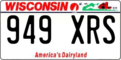 WI license plate 949XRS