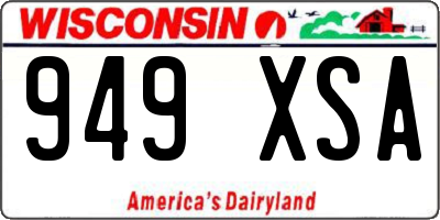 WI license plate 949XSA