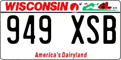 WI license plate 949XSB