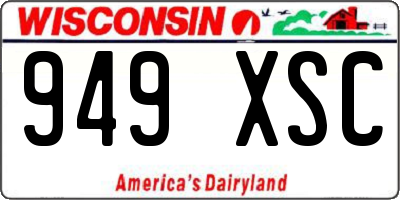 WI license plate 949XSC