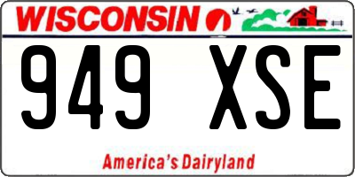 WI license plate 949XSE