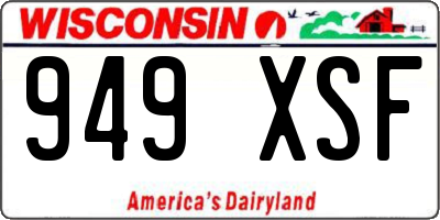 WI license plate 949XSF
