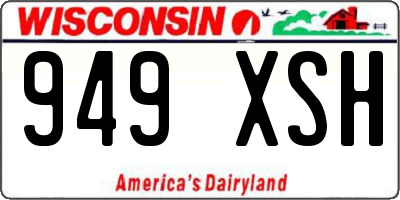 WI license plate 949XSH