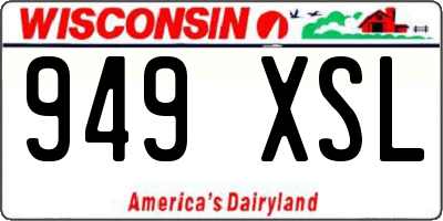 WI license plate 949XSL