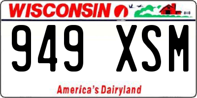 WI license plate 949XSM