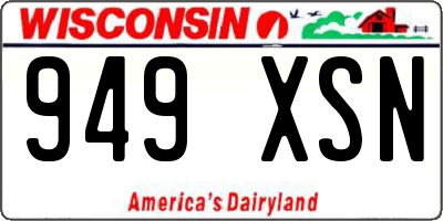 WI license plate 949XSN