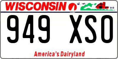 WI license plate 949XSO