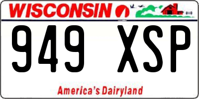 WI license plate 949XSP