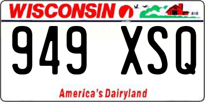 WI license plate 949XSQ