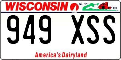 WI license plate 949XSS