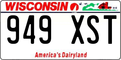 WI license plate 949XST