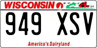 WI license plate 949XSV