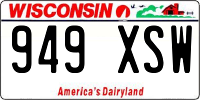 WI license plate 949XSW