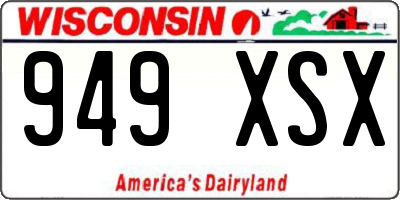 WI license plate 949XSX