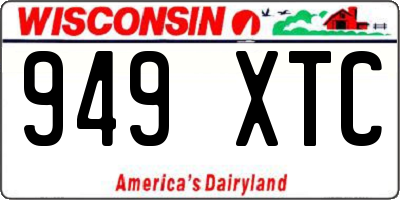 WI license plate 949XTC